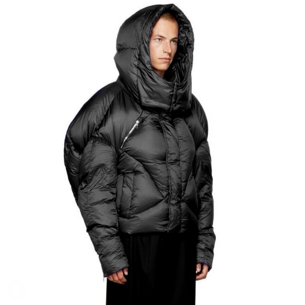 CHEN PENG Black Short Oversized Quilted Puffer Jacket - Picture 4 of 14